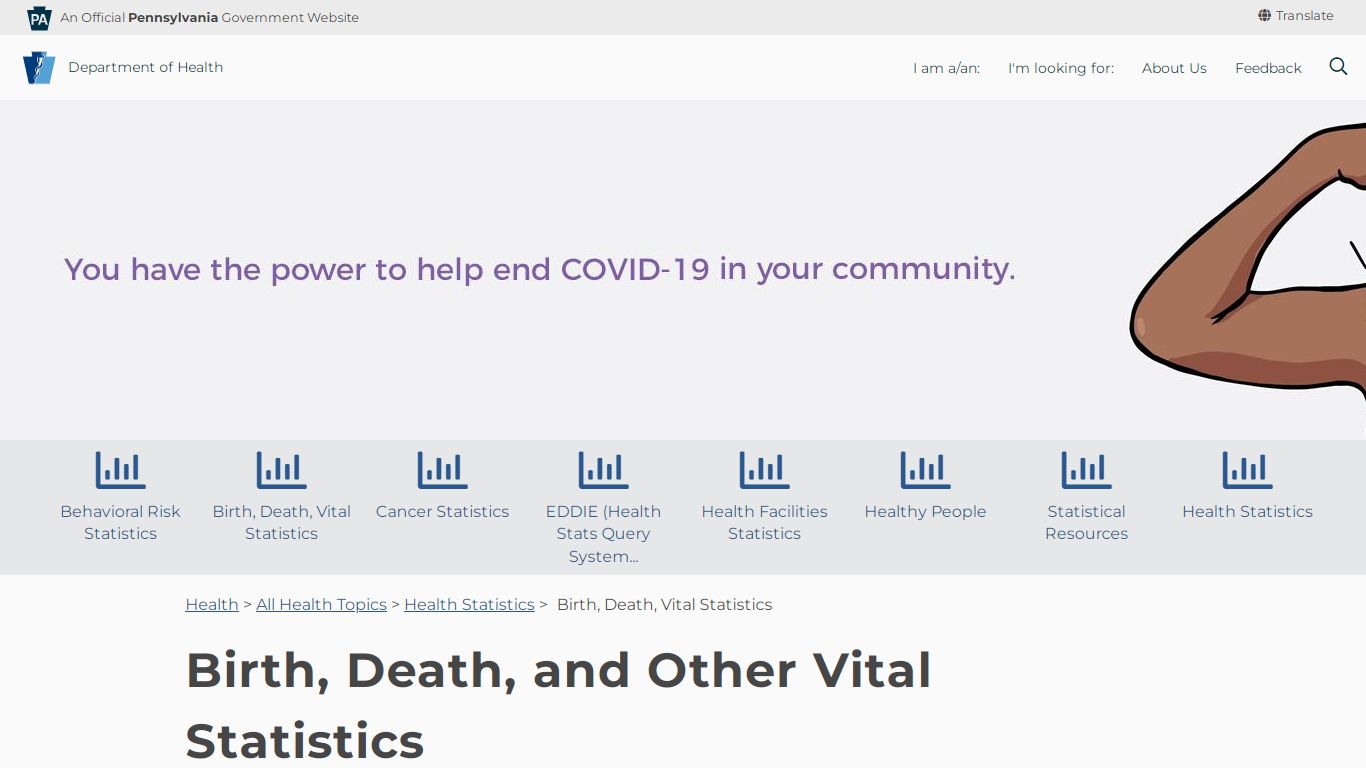 Birth, Death, and Other Vital Statistics - Department of Health